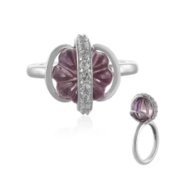 Lavendel-Amethyst-Silberring