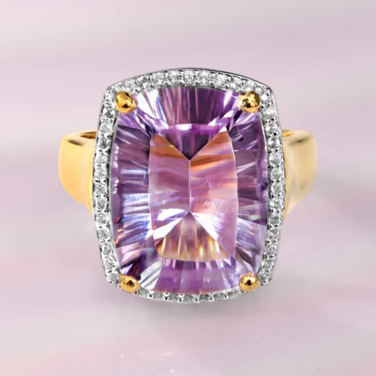 Lavendel-Amethyst-Silberring