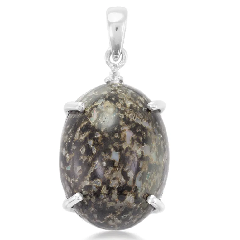 Leoparden-Opal-Silberanhänger