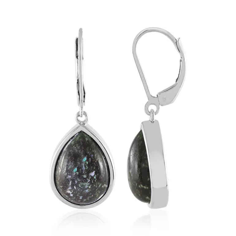 Leoparden-Opal-Silberohrringe