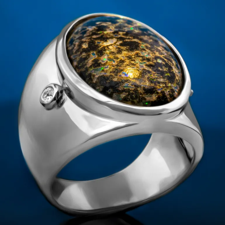 Leoparden-Opal-Silberring