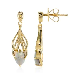 Lightning Ridge-Schwarzer Crystal-Opal-Goldohrringe (Mark Tremonti)