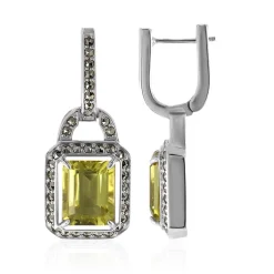 Limonen-Citrin-Silberohrringe (Annette classic)