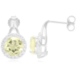 Limonen-Citrin-Silberohrringe