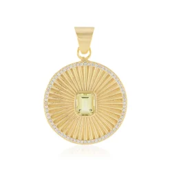 Limonen-Quarz-Messinganhänger (Juwelo Style)