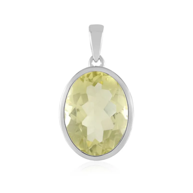 Limonen-Quarz-Silberanhänger