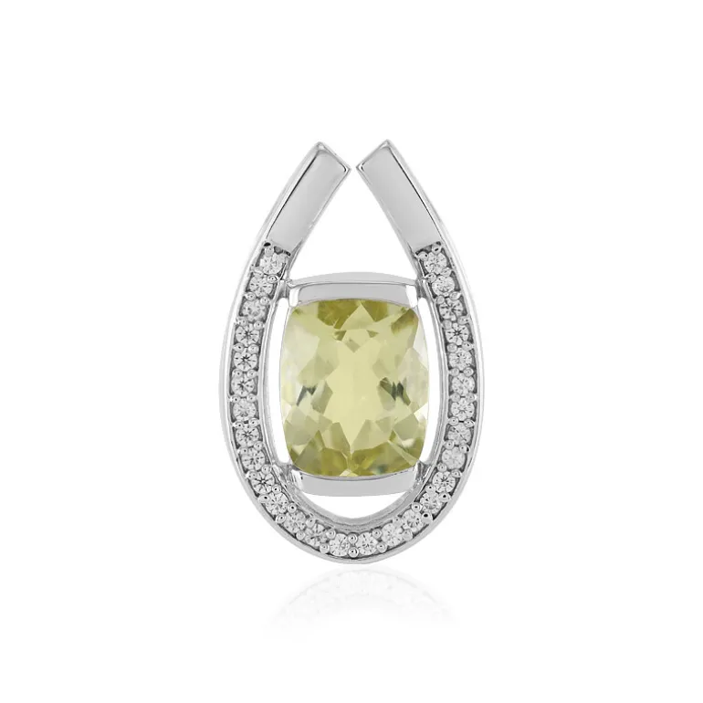 Limonen-Quarz-Silberanhänger