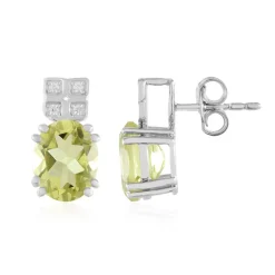 Limonen-Quarz-Silberohrringe