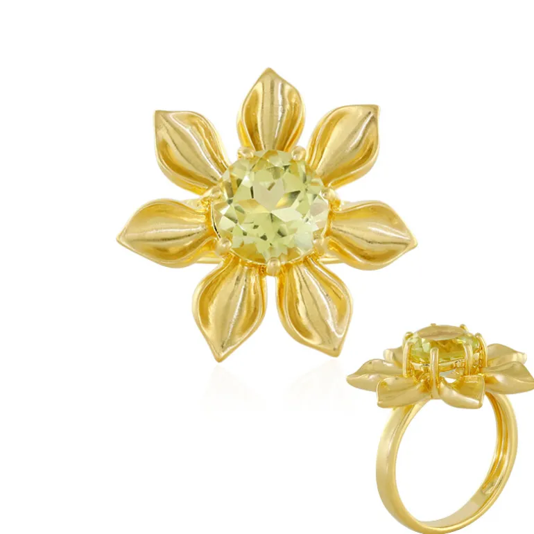 Limonen-Quarz-Silberring (SAELOCANA)