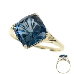 Londonblauer Topas-Goldring