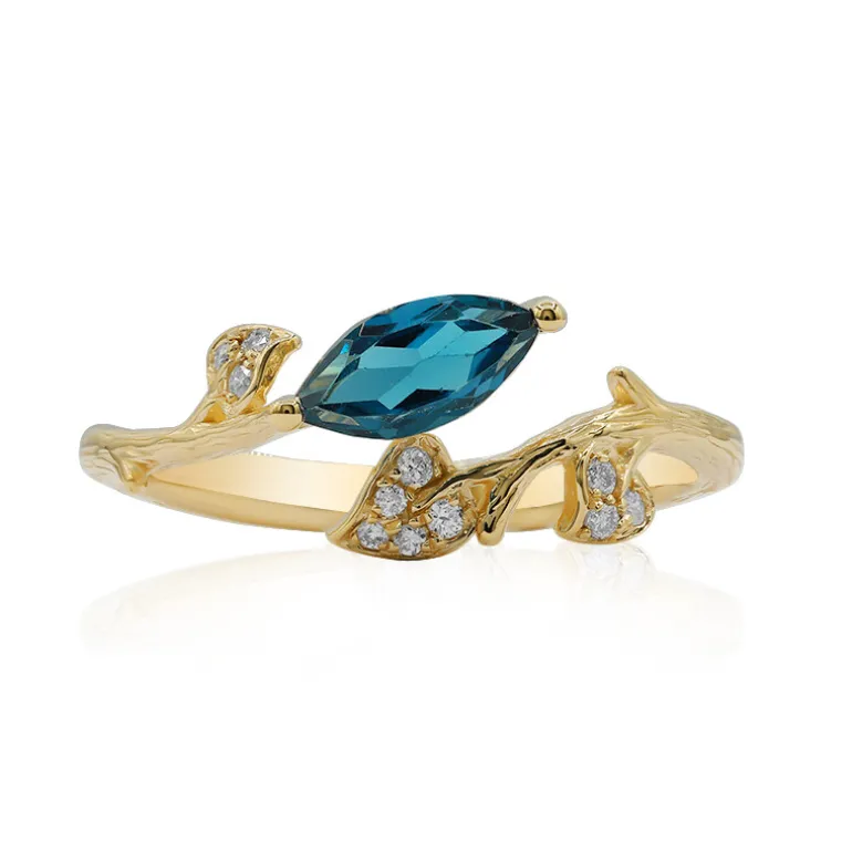 Londonblauer Topas-Goldring (Smithsonian)