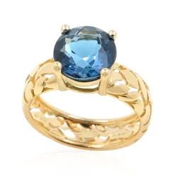 Londonblauer Topas-Goldring (de Melo)