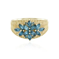 Londonblauer Topas-Goldring (Ornaments by de Melo)