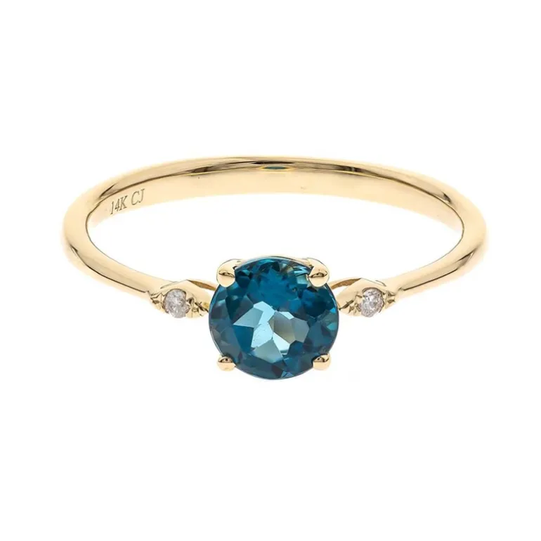 Londonblauer Topas-Goldring