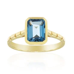 Londonblauer Topas-Goldring