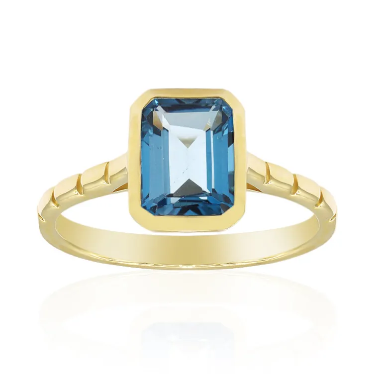 Londonblauer Topas-Goldring
