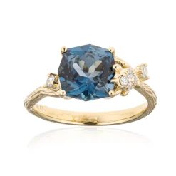 Londonblauer Topas-Goldring (Smithsonian)