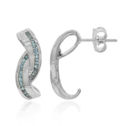 Londonblauer Topas-Silberohrringe