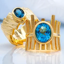 Londonblauer Topas-Silberring (de Melo)