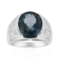 Londonblauer Topas-Silberring