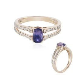 Luc Yen-Saphir (nicht erhitzt)-Goldring (AMAYANI)