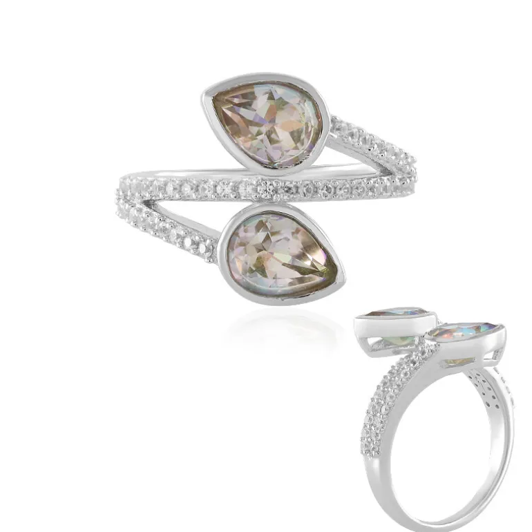 Luna-Quarz-Silberring