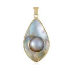 Mabe-Perlen-Silberanhänger (Bali Barong)