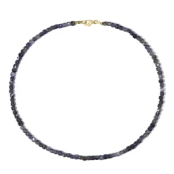 Madagaskar-Iolith-Silberhalskette