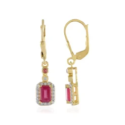 Madagaskar-Rubin-Silberohrringe