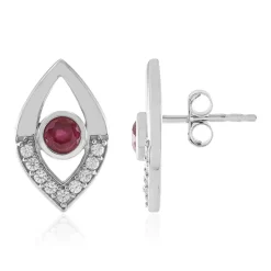 Madagaskar-Rubin-Silberohrringe