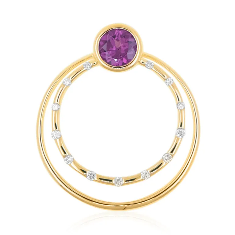 Magenta-Granat-Goldanhänger (de Melo)