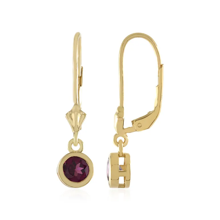 Magenta-Granat-Silberohrringe