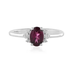 Magenta-Granat-Silberring