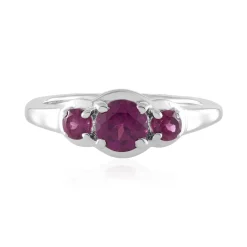 Magenta-Granat-Silberring