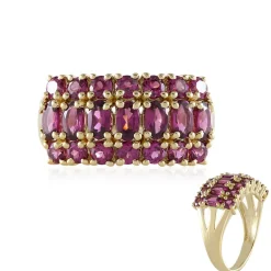 Magenta-Granat-Silberring