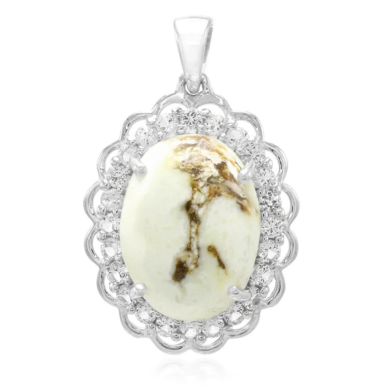 Magnesit-Silberanhänger