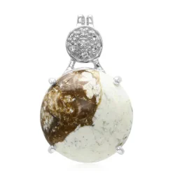 Magnesit-Silberanhänger