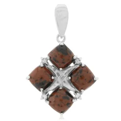 Mahagoni-Obsidian-Silberanhänger