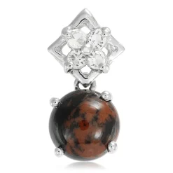 Mahagoni-Obsidian-Silberanhänger