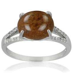 Mahagoni-Obsidian-Silberring