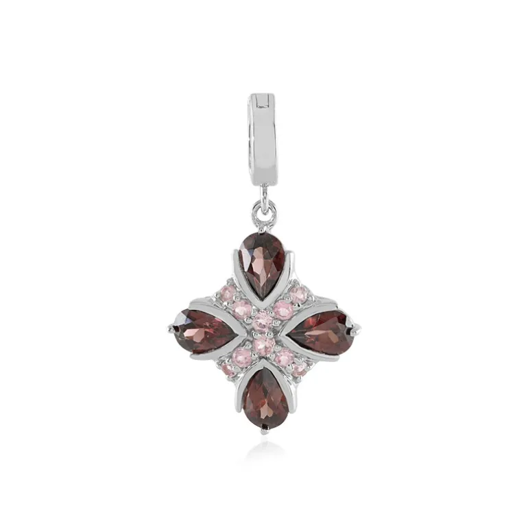 Mahagoni-Zirkon-Silberanhänger
