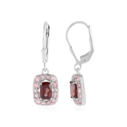 Mahagoni-Zirkon-Silberohrringe