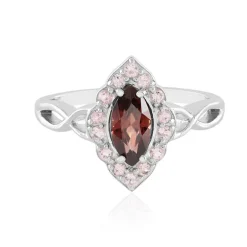 Mahagoni-Zirkon-Silberring