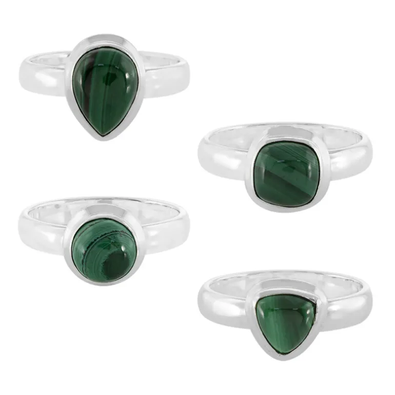 Malachit-Silberringe