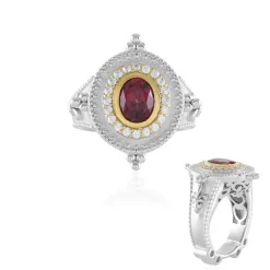 Malawi-Granat-Silberring (Dallas Prince Designs)