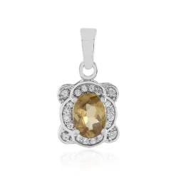 Mandarin-Zirkon-Silberanhänger