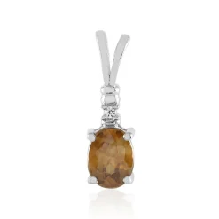 Mandarin-Zirkon-Silberanhänger