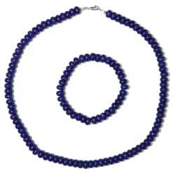 Marineblauer Quarz-Silberset