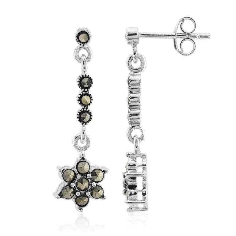 Markasit-Silberohrringe