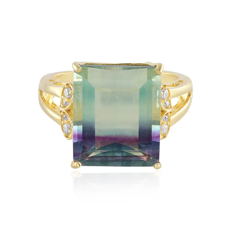 Mehrfarbiger Fluorit-Silberring